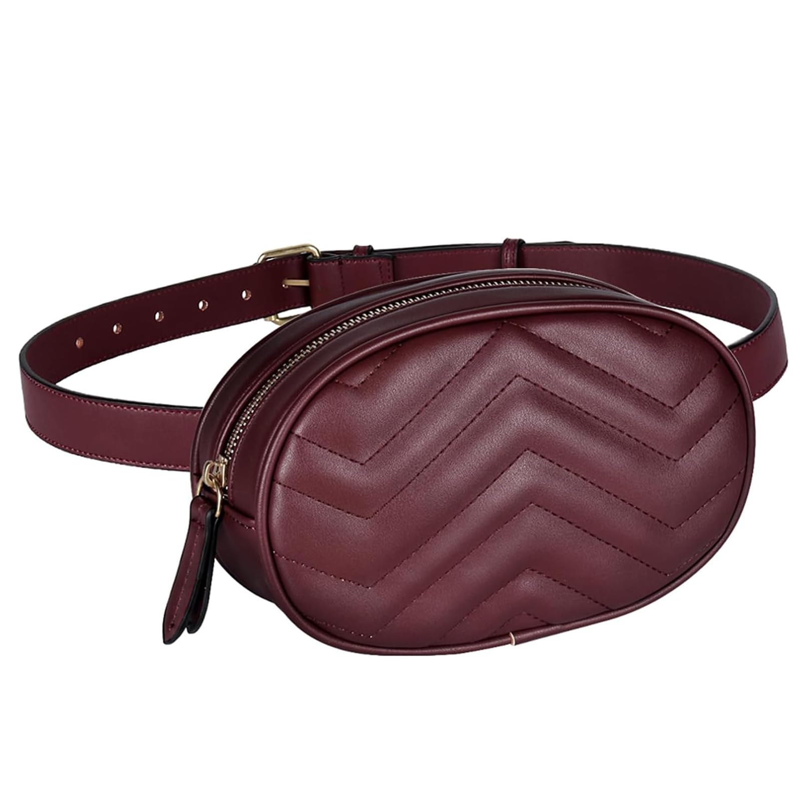 Geestock Bum Bag,PU Leather Bumbags for Ladies, Fashion Waist Packs for Women, Waterproof Fanny Pack for Daily,Holiday,Shopping,Travel,Birthday Party (Wine red)