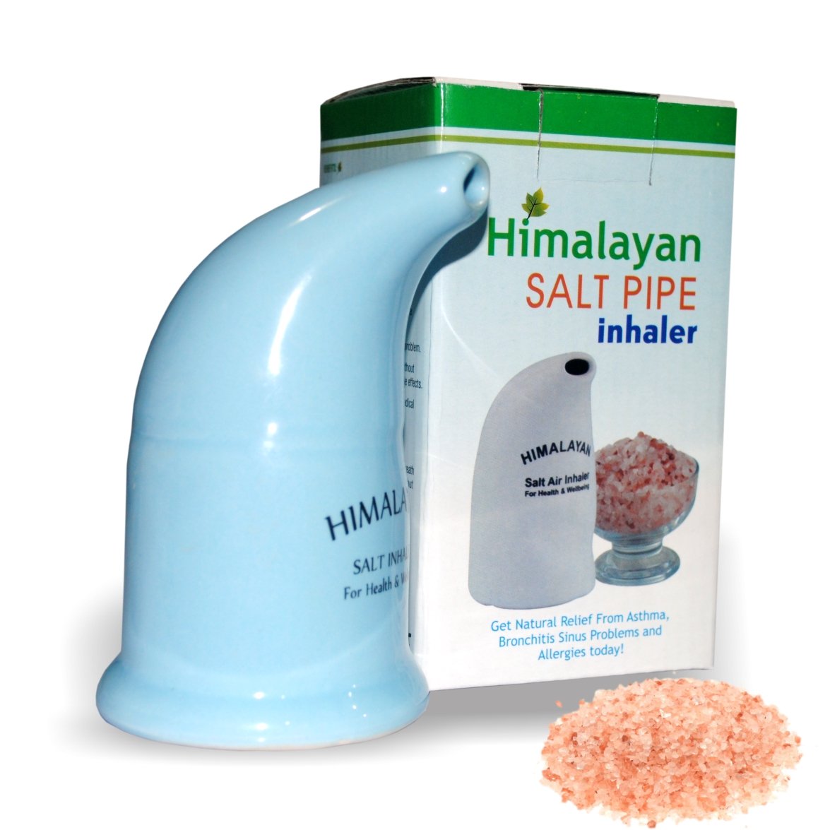 Health Original Himalayan Salt Inhaler Pipe Ceramic Filled with 100% Pure Himalayan Salt - with hygienic with 200Grm Salt Free