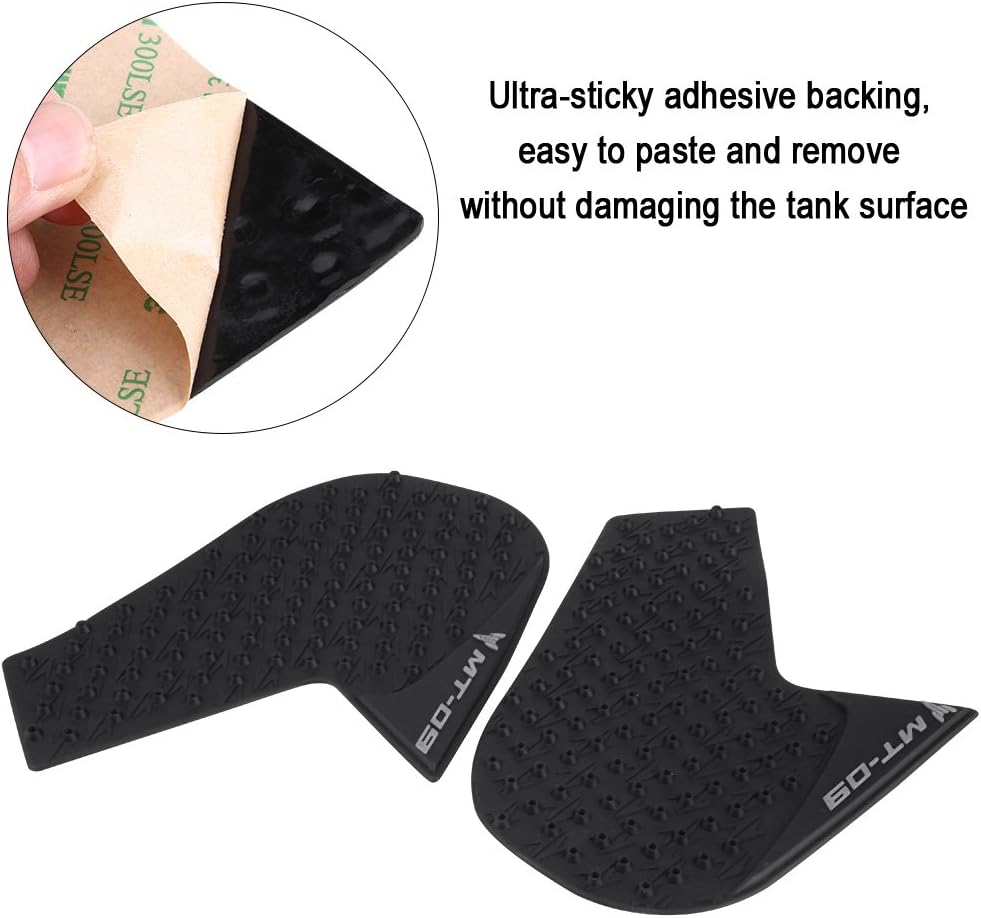 1 Pair Motorcycle Tank Side Traction Pad, Anti-Slip Gas Tank Traction Pad Knee Grip Sticker Decal for MT-09 FZ-09 2014-2016 - Image 4