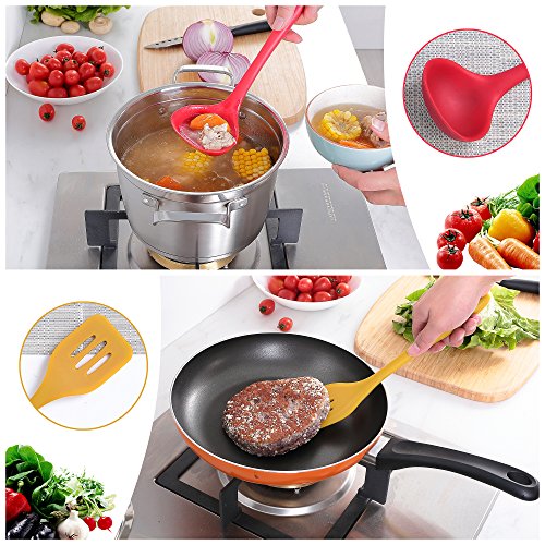 Kitchen Utensils, 8 Piece Silicone Kitchen Utensils, Kitchen Utensil Set, Colorful with Solid Core - Thumbnail 2