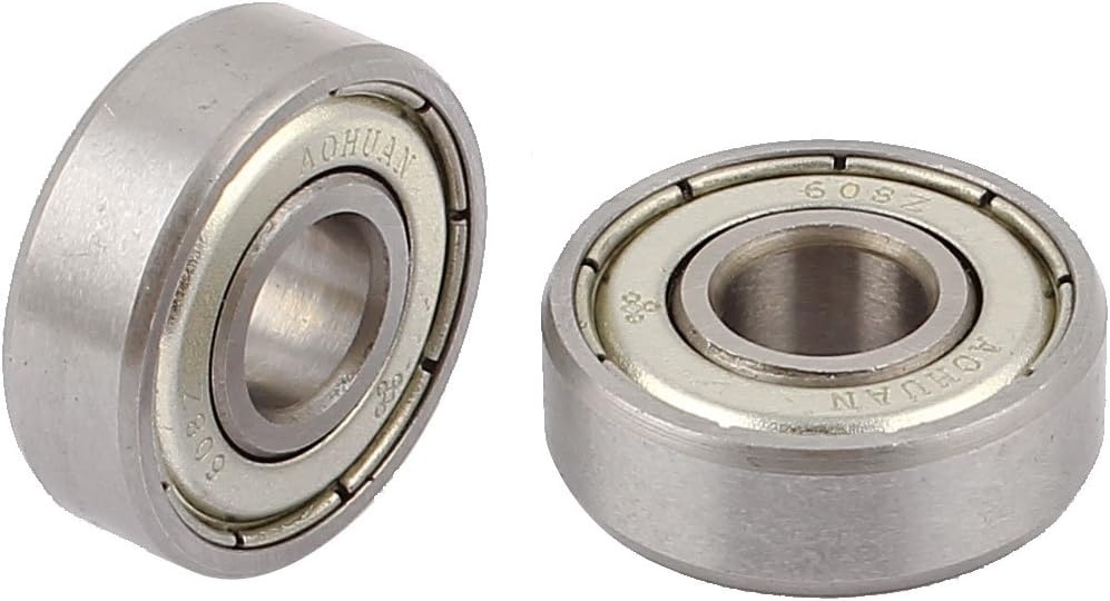 Sourcingmap 608ZZ Metal Sealed Deep Groove Radial Ball Bearing 22mmx8mmx7mm 2pcs