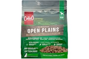 COEVO | Freeze-Dried Raw Open Plains Beef, Pork, & Bison Recipe for Dogs • 1lb / 454g | Skin & Coat, Bone & Joint, and Digest
