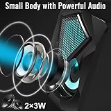 NJSJ Computer Speakers USB Powered 2.0 RGB 3.5mm Aux for Desktop Black view 6