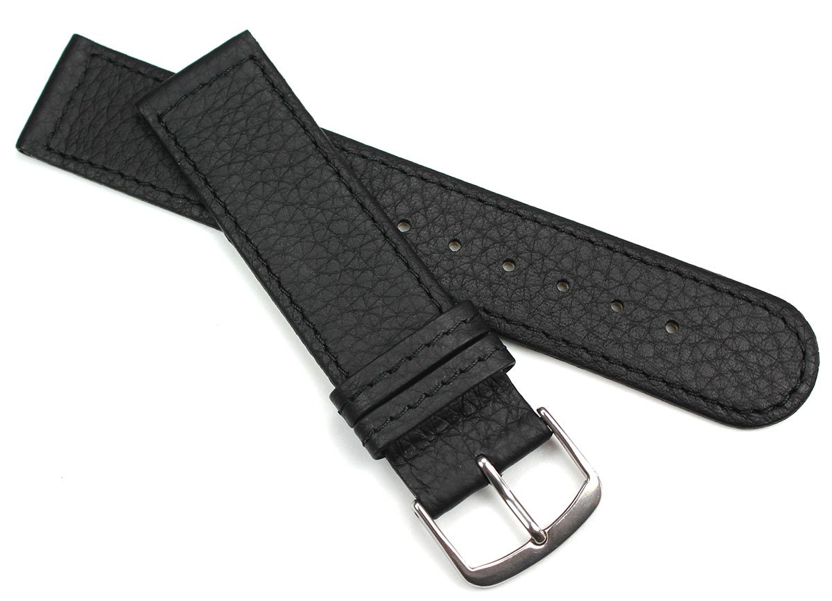 Leather Strap 20 mm / 20 mm Retro Look Strap, Black Thin for Classic Watches