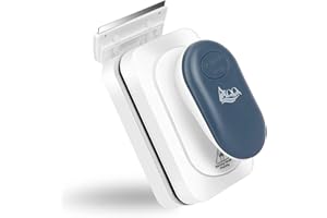 AQQA Aquarium Strong Magnetic Cleaner Brush, Fish Tank Glass Algae Magnet Cleaning Tool Floating Cleaner Scrubber Brush with 2 Detachable Scraper (Blue,S)