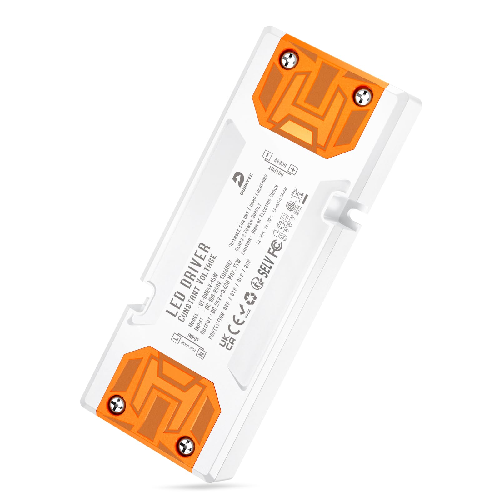Photo 1 of DUSKTEC 24V LED Driver 15W 630mA, Slim Power Supply 120V to 24V DC Low Voltage Transformer, Constant Voltage LED Converter for DIY Strips, G4/MR11/MR16 LED Bulbs