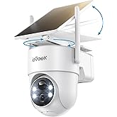 ieGeek 2K Security Cameras Wireless Outdoor, with Adjustable&Removable Solar Panel, 360°PTZ, Color Night Vision, 2.4G WiFi Ca