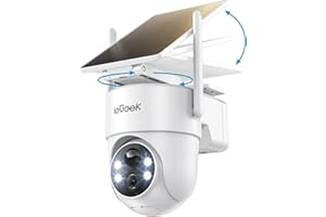 ieGeek 2K Security Cameras Wireless Outdoor, with Adjustable&Removable Solar Panel, 360°PTZ, Color Night Vision, 2.4G WiFi Ca