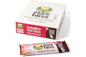 Organic Real Food Bar (Chocolate Peanut Butter) Non-GMO, Gluten Free, Vegan, Nutrition Bars, Energy Bars, Super Food Simple Ingredients, Best Tasting, Healthy Snack, Breakfast Bars, Dairy Free, Soy Free, Pure Bliss Organics (1.7 oz bar, 12-Pack Case)