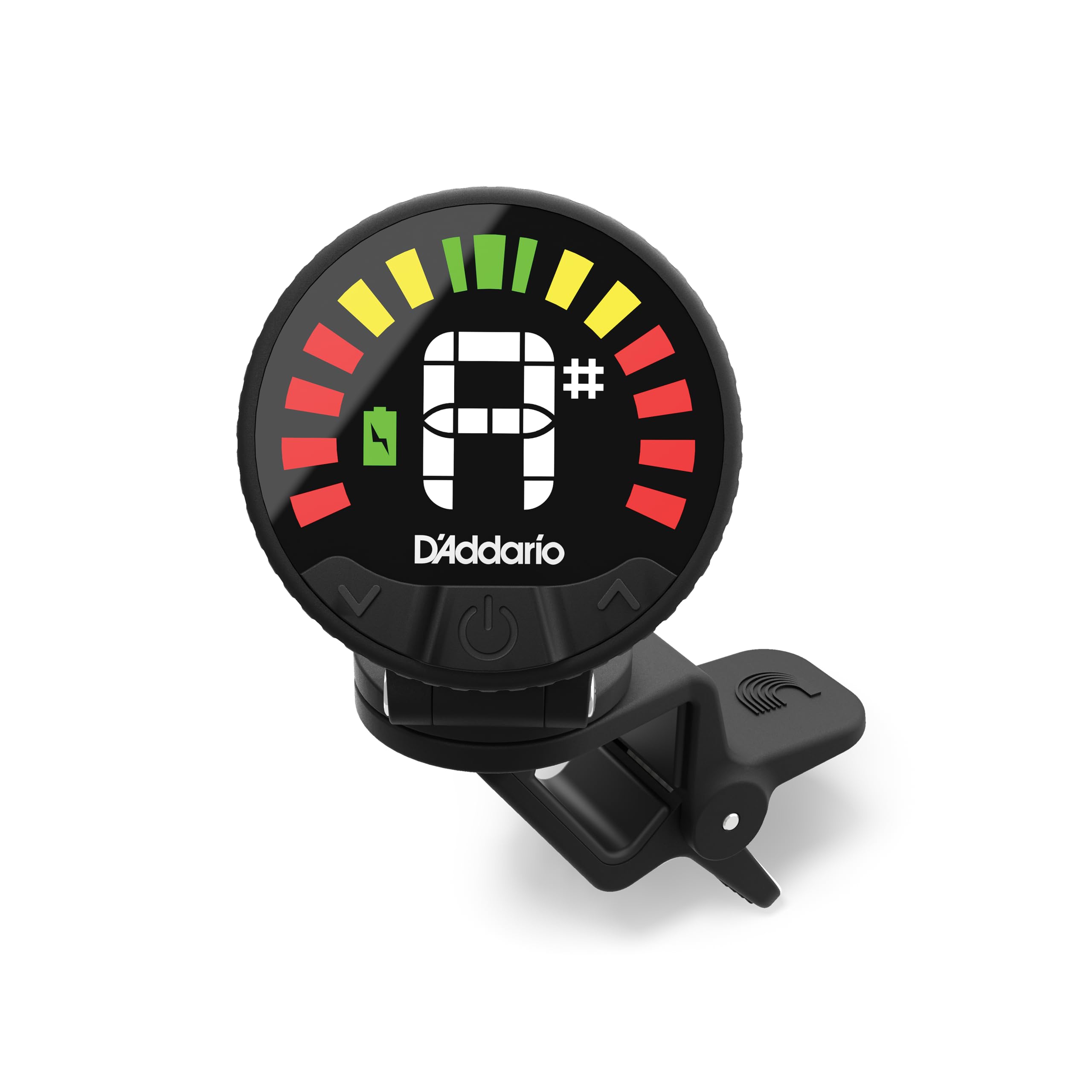 D'Addario Nexxus 360 Rechargeable Cello & Bass Tuner - Clip On Tuner for Cello & Bass - Auto Powers Off - Adjustable Full Color LED Screen
