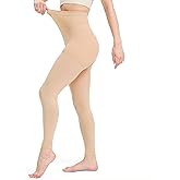 KEKING Medical Compression Pantyhose for Women & Men, Comfort 15-20 mmHg Graduated Compression Support Stockings, Footless Compression Tights for Varicose Veins, Edema, Flight, Beige 3XL