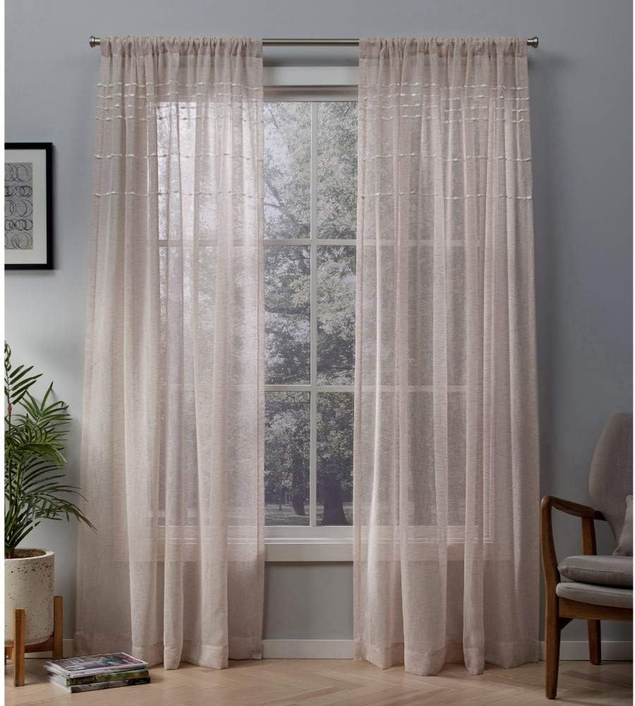 Amazon Com Exclusive Home Curtains Davos Puff Embellished Belgian