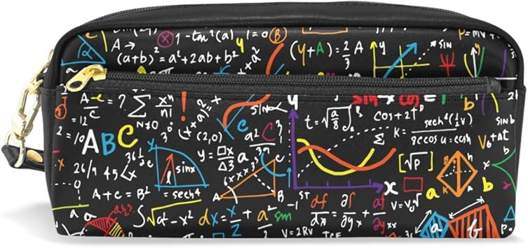 Amazon Vawa ペンケース 数学公式柄 革 大容量 筆箱 高校生 おしゃれ 化粧ポーチ 中学生 女子 かわいい 多機能 プレゼント用 幾何学 面白い ペンケース 文房具 オフィス用品