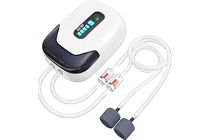 MoonOrange Aquarium Air Pump, Rechargeable Portable Oxygen Pump with Single/Dual Outlets, Quiet Aerator for Fish Tank up to 30/70 Gallon, Outdoor Fishing, Fish Transport and Power Cut.