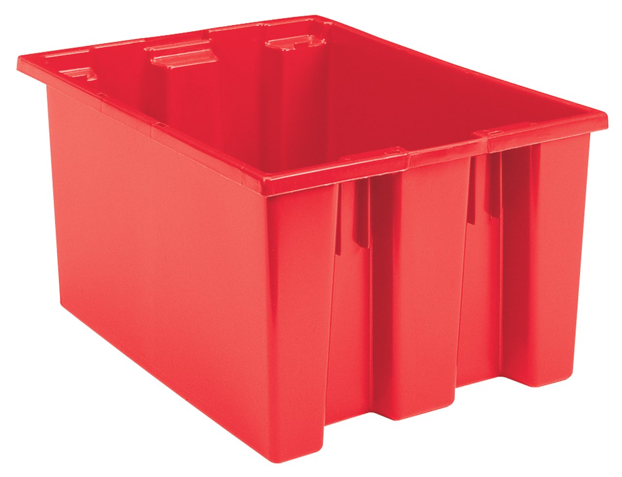 Akro-Mils 35225 Nest and Stack Plastic Storage and Distribution Tote, 23.5-Inch L by 19.5-Inch W by 10-Inch H, Red, Case of 3