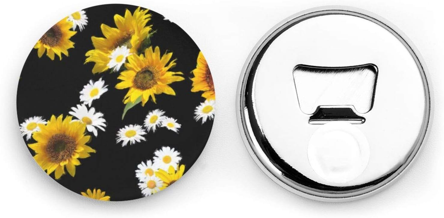Sunflower Bottle Opener Refrigerator Magnets Fridge Magnet Decor for Kitchen Home Office Wine Openers Gift Pack of 2