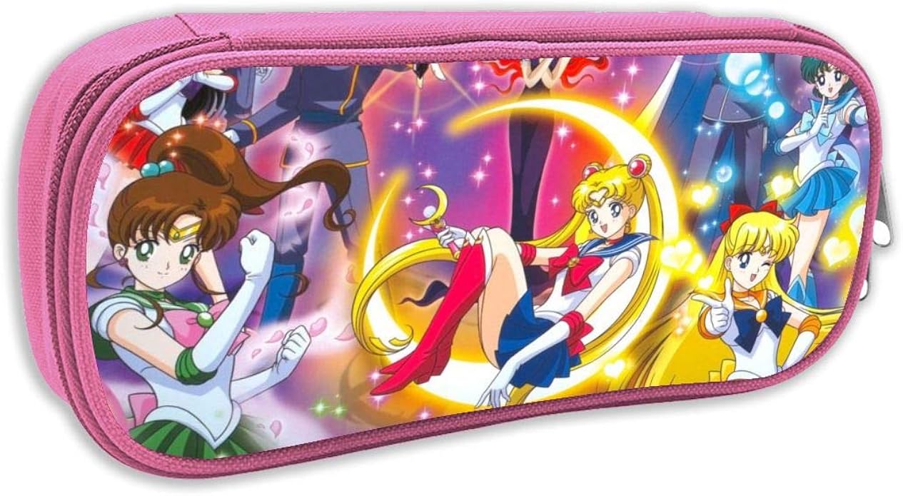美少女戦士セーラームーン ペンケース 筆箱 ペン箱 筆袋 アニメ 漫画 化粧ポーチ 収納バッグ 中学生 高校生 子供 多機能 大容量 男女兼用 シューズ バッグ Amazon