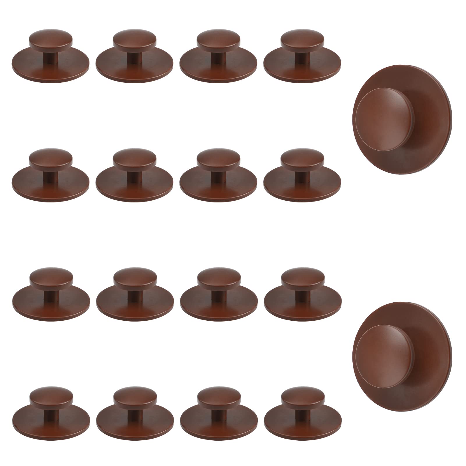 MOROBOR Self-Stick Drawer Knobs Pull Handle, 20pcs Plastic Drawer Handles Cabinet Knobs Drawer Auxiliary Pulls Handle Self-Stick Handle Helper (Light Brown)