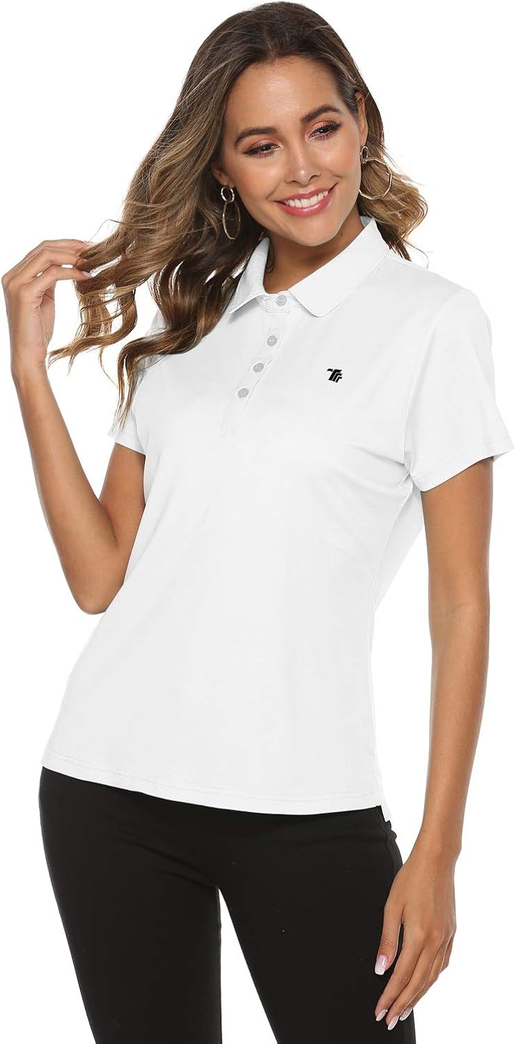 Rdruko Women's Dry Fit Golf Shirts Moisture Wicking Short Sleeve Polo Sports Shirts: Clothing