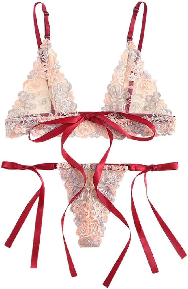Women's Lingerie Sets Women Sexy Lingerie Bra Set Women Sexy Pink Lace