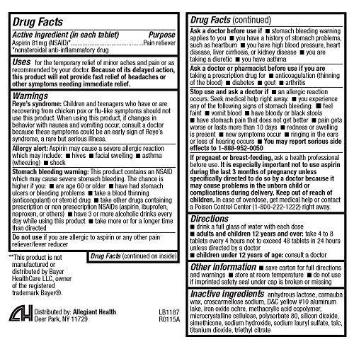 Купить HealthA2Z Aspirin 81mg Low Strength, Enteric Coated, 300 Tablets