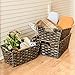 MaidMAX Nesting Rattan Storage Baskets with Dual Metal Handles, Assorted Sizes, Set of 3
