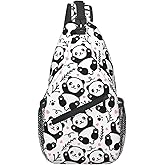 Krirteh Cute Panda Sling Bag For Women Men Funny Backpack Crossbody Shoulder Bag Sling Backpack Chest Bag Travel Hiking Casual Sport Daypack