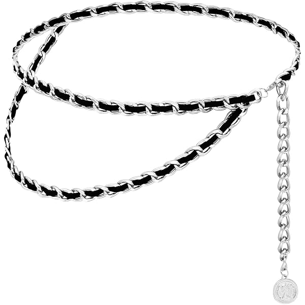 4194 Women\'s Chain Belts Fashion Layered Flocking Cloth Metal Waist Liutufy Women main image 3