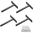 SpzcdZa 4" Floating Shelf Bracket (4 pcs),Invisible Support Bracket Blind Shelf Supports Hidden Shelf Support Brackets Hardened Concealed Floating Shelf Blind Wall Shelf Solid Steel Brackets