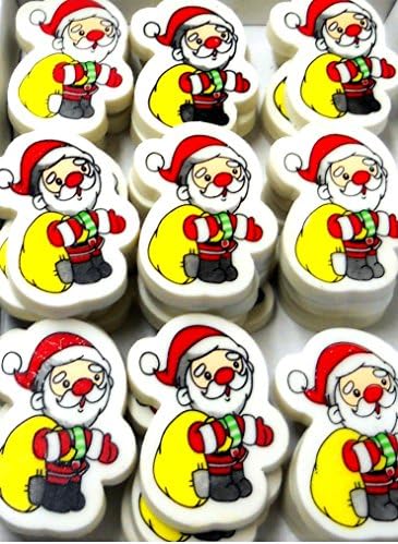 Novelty Santa Christmas Pencil Erasers pack of 30