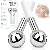 ideayard Under Eye Ice Globes for Facials, Stainless Steel Cooling Cryo Sticks Facial Massager for Puffiness, Tired Eyes &amp; Soothing Skin Care