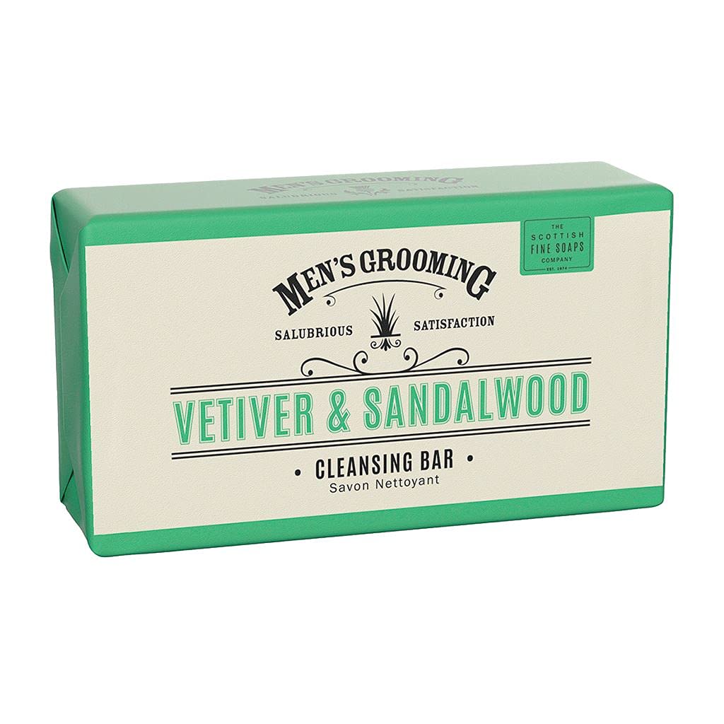 Men's Grooming by The Scottish Fine Soaps Company Vetiver & Sandalwood Body Bar 1 x 220g