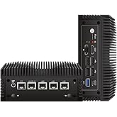 Fanless N100 Industrial Mini PC Micro Firewall Appliance, 4 * 2.5Gbe i225 LAN Ports POE in Mini Computer 8GB DDR4 RAM 128GB S
