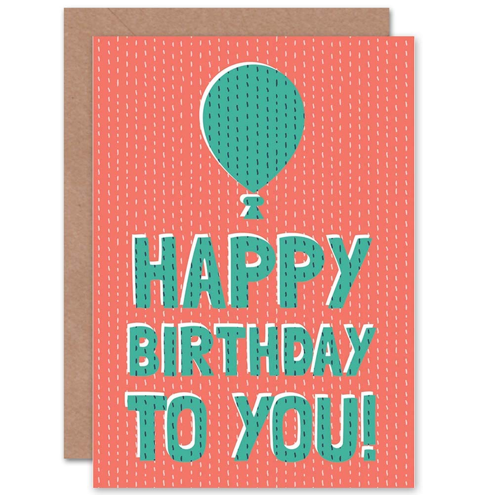 Wee Blue Coo CARD BIRTHDAY CELEBRATION HAPPY SPOTTY BALLOON PRESENT GIFT