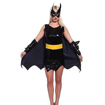 Batgirl Gr.M Damen Halloween Kostuem Superheldin Sexy Woman hero f. Karneval Party Mottoparty
