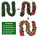 BullStar 9 Feet Christmas Decorations Christmas Garland with Lights Artificial Wreath with Berries and Pinecones Xmas Decorations for Stairs Wall Door (1 Pack, C-red)