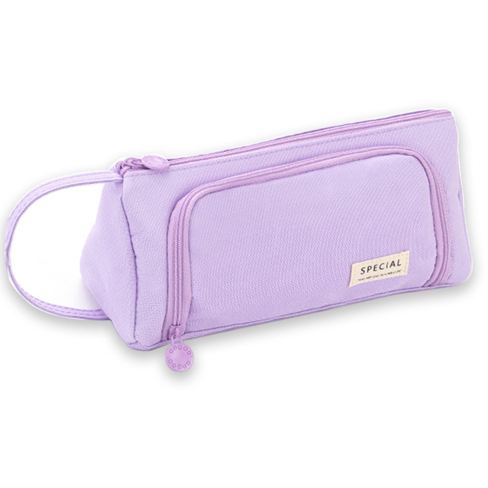 X SIM FITNESSX Pencil Case Teenager Girls Pencil Case Pens 3 Compartments Pencil Case for School and Office (Purple)