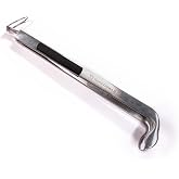 SnS Grills Slow &lsquo;N Sear Cherry Picker Charcoal Tongs with Rubber Handle - Long, Durable Metal Tongs with Angled Head for BBQ, Grilling, and Outdoor Cooking