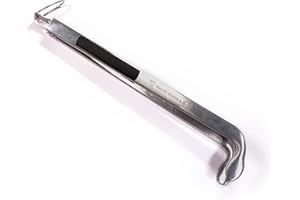 SLOW 'N SEAR SnS Grills Slow ‘N Sear Cherry Picker Charcoal Tongs with Rubber Handle - Long, Durable Metal Tongs with Angled Head for BBQ, Grilling, and Outdoor Cooking