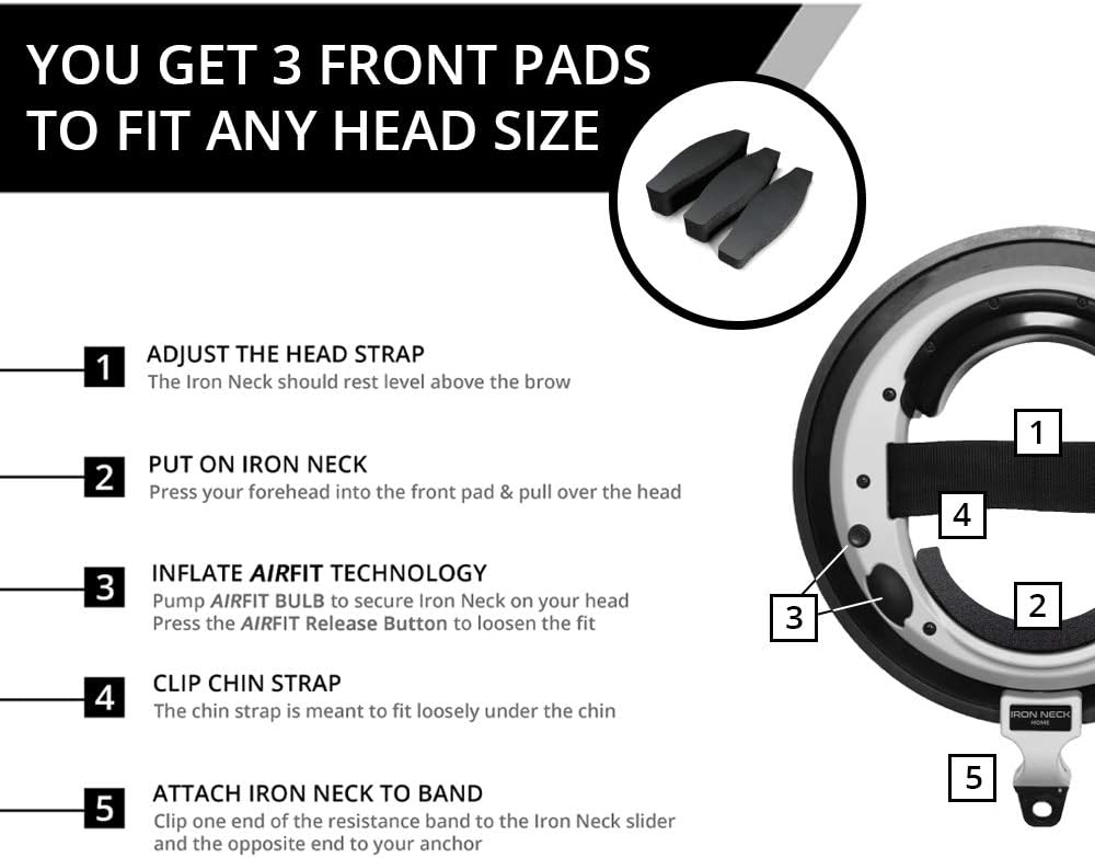 Iron Neck Starter – Advanced Neck Strength Training Device and Rehabilitation Machine - Perform Neck Exercises and Stretches to Relieve Back and Neck Pain, Reduce Concussion Risk, and Improve Posture : Sports & Outdoors