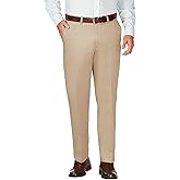 Haggar Men's Work to Weekend Hidden Expandable Waist Classic Fit Flat Front Pant
