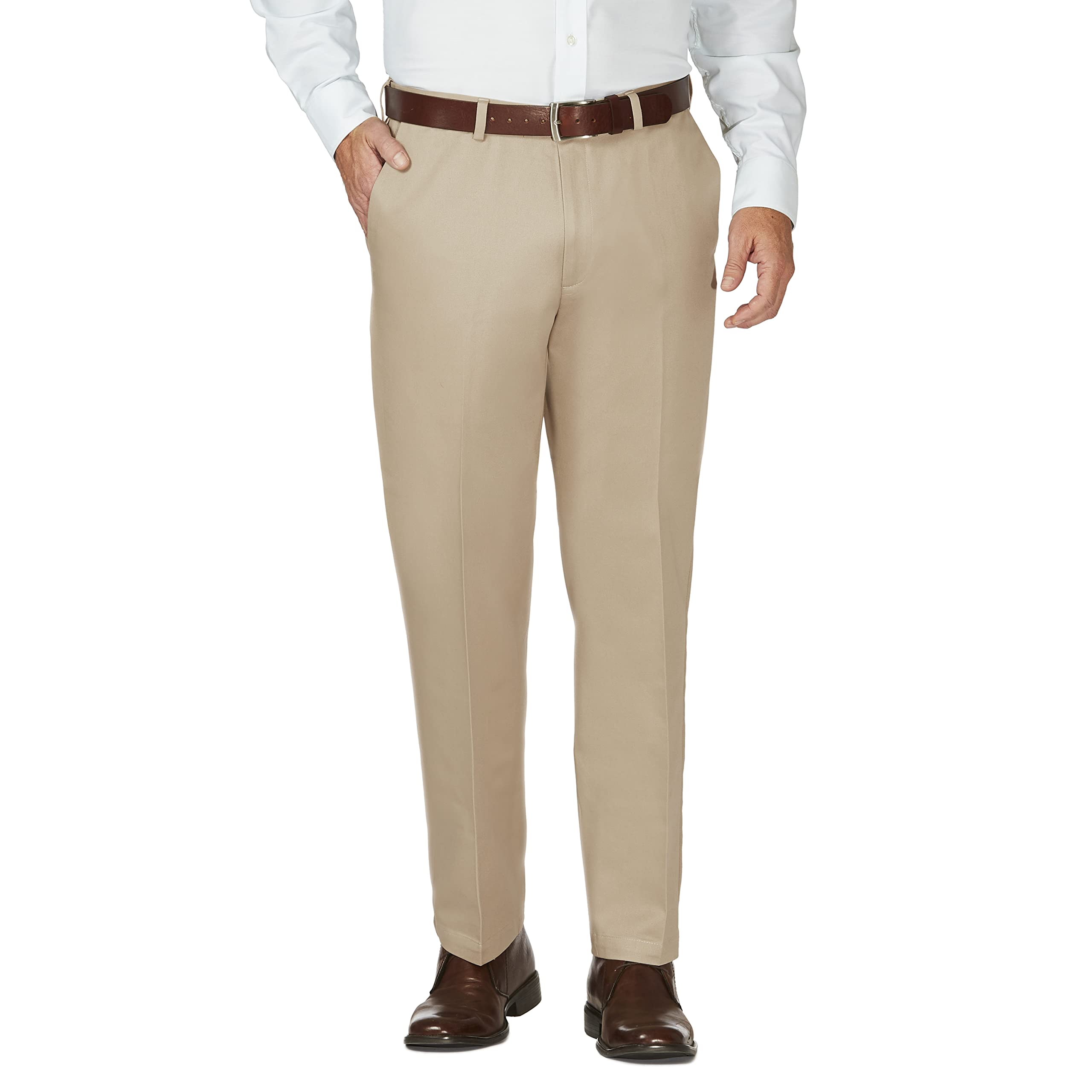 Haggar Mens Work To Weekend Hidden Expandable Waist No Iron Flat Front ...