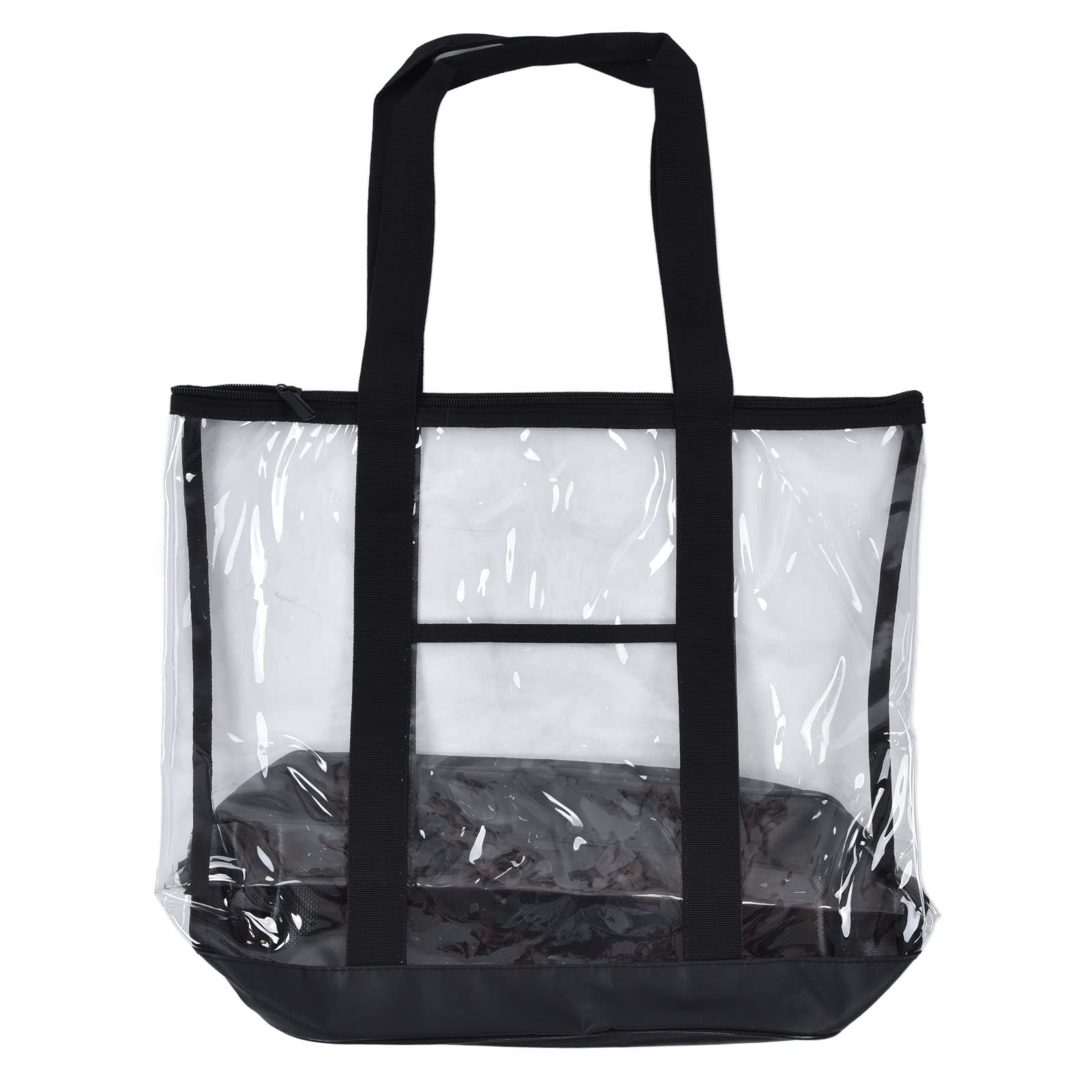 Natudeco Transparent Beach Bag Waterproof Clear Tote Bag Summer Travel Wash Bag Portable Storage Swimsuit Bag with Zipper Closure for Pool Camping Picnic Gym Travel