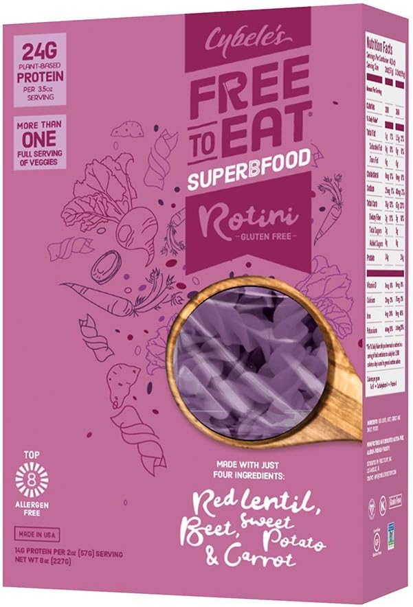 Cybele's Free to Eat Superfood Veggie Pasta - Superfood Purple, Rotini - 8 Oz Box (Pack Of 1) (Superfood Purple Rotini, 8 Ounce (Pack of 4))