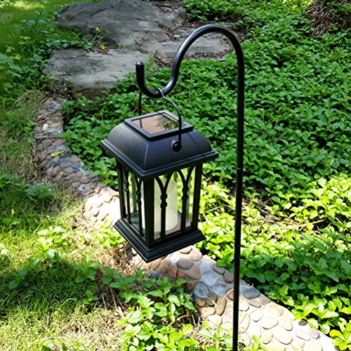 image for LEDMOMO Vintage Solar LED Lantern Outdoor Hanging Lights Candle Lanter