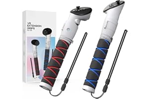 UPOK Controller Grips Extension for Meta/Oculus Quest 3 Accessories - Dual Handle Attachment for VR Quest 3 Gorilla Tag Extender,Beat Saber Handle, Golf Club, Anti Sweat Sponge Grip Cover