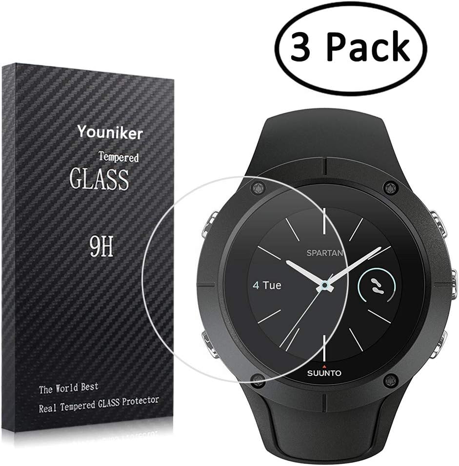 Youniker 3 Pack Suunto Spartan Trainer Wrist HR Screen Protector Tempered Glass