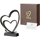 Sziqiqi Anniversary Wedding Gifts for Couple: 1st to 50th Anniversary Wedding Gifts for Her Him Newlyweds Husband Wife Women Men - Iron Heart Gift for 6th 20th 25th 40th Christmas Valentines