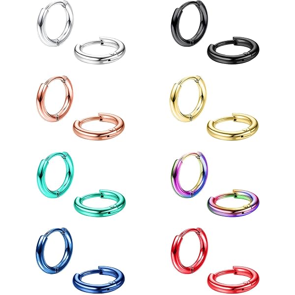 Lot De 5 Paires De Boucles D'oreilles Créoles En Acier Inoxydable - Tailles 3 à 7 Cm - Hypoallergénique, Sans Nickel