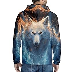 ENLACHIC Unisex Adult Novelty 3D Galaxy Wolf Print